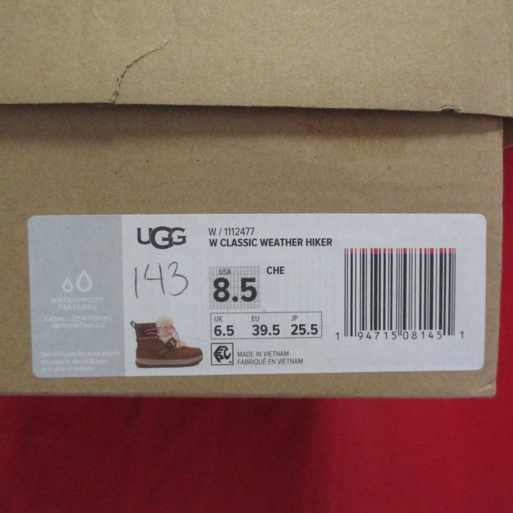 UGG Classic Weather Hiker Boots $200 - US Size 8 1/2 - Chestnut - #769 - Picture 14 of 14